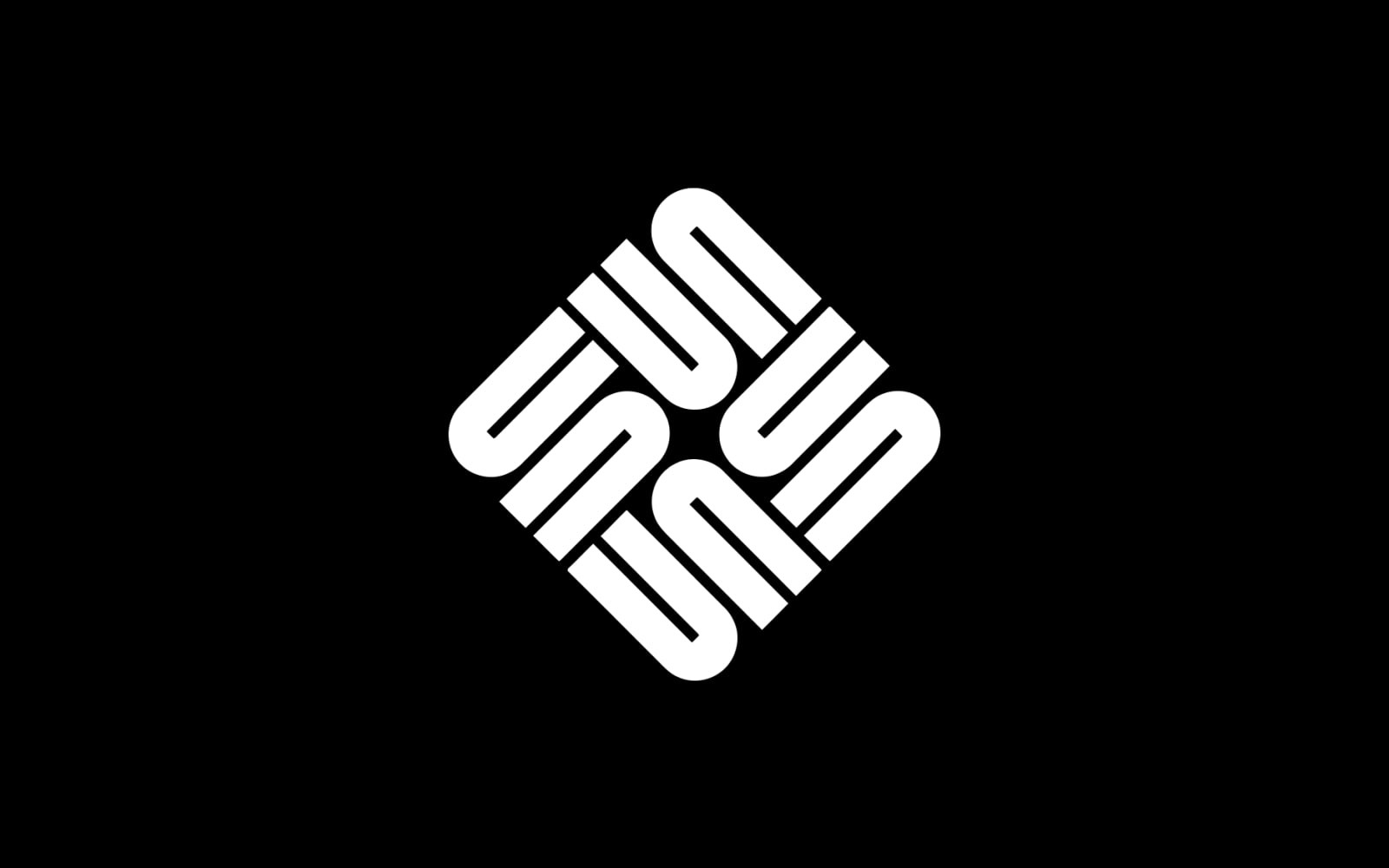 The white diamond-shaped Sun Microsystems mark, built from interlocking u-shaped forms, on a black background.