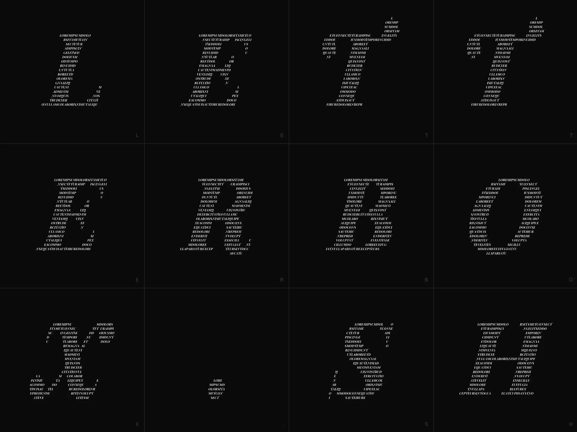 Letterbox – letters made of text
