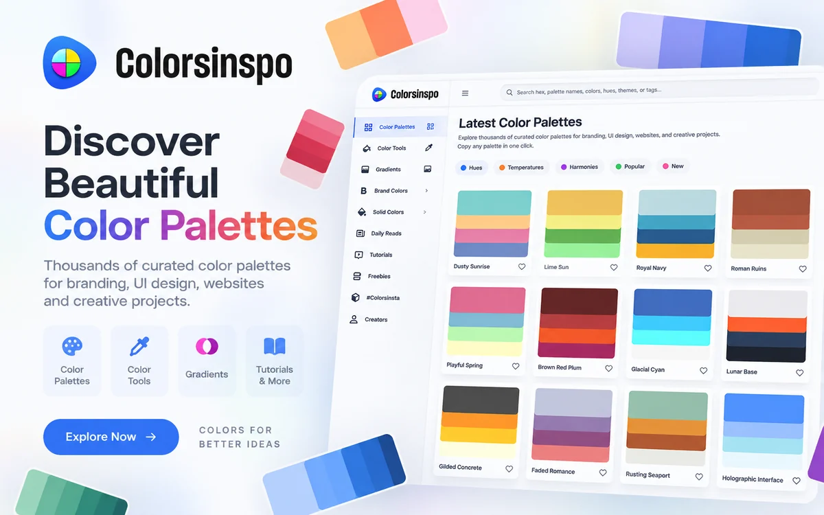 Colorsinspo — палітри, градієнти та інструменти для роботи з кольором
